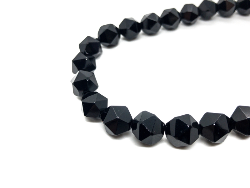 Бусины Агат черный форма многоугольная размеры 6мм 8мм 10мм 12мм натуральный камень