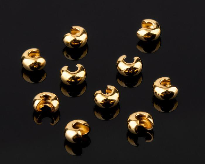 Укрывная бусина-кримп 10 штук цвет золото 5мм Золотой